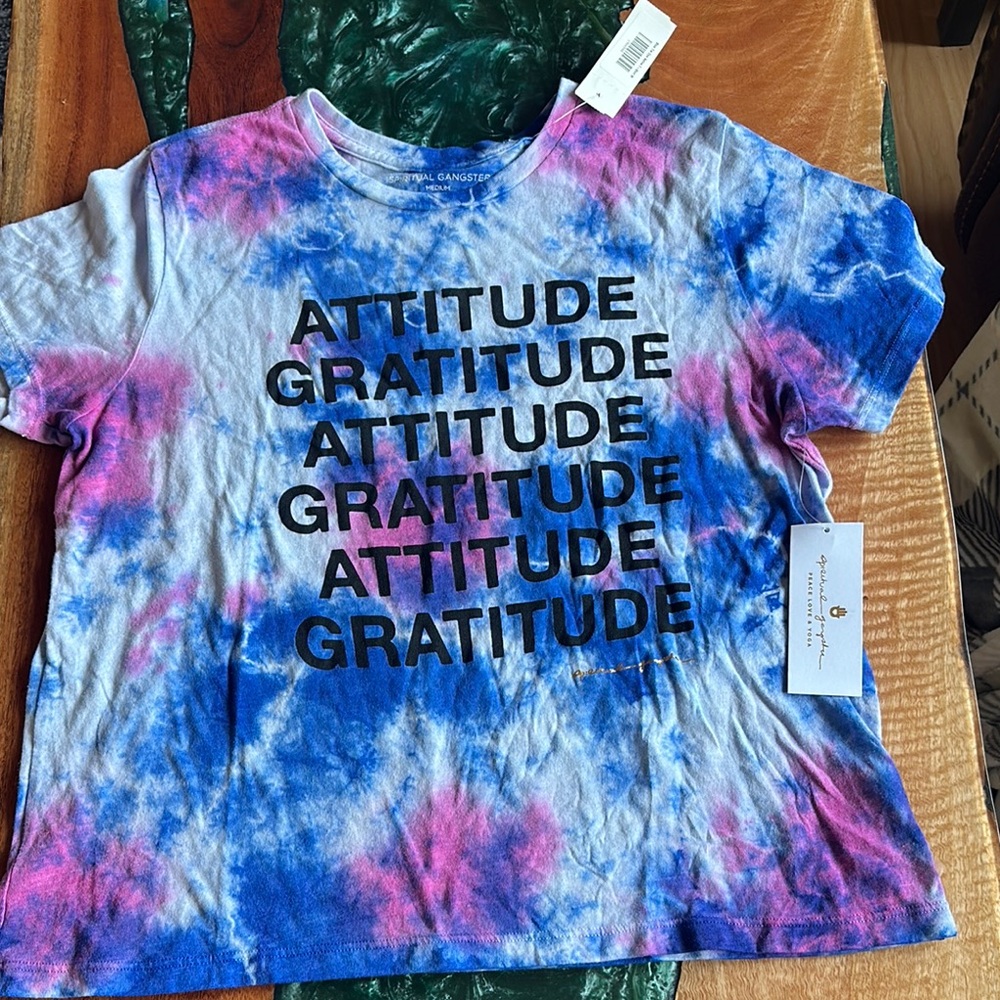Spiritual Gangster Tie-Dye Pink and Blue Short Sleeve Tee